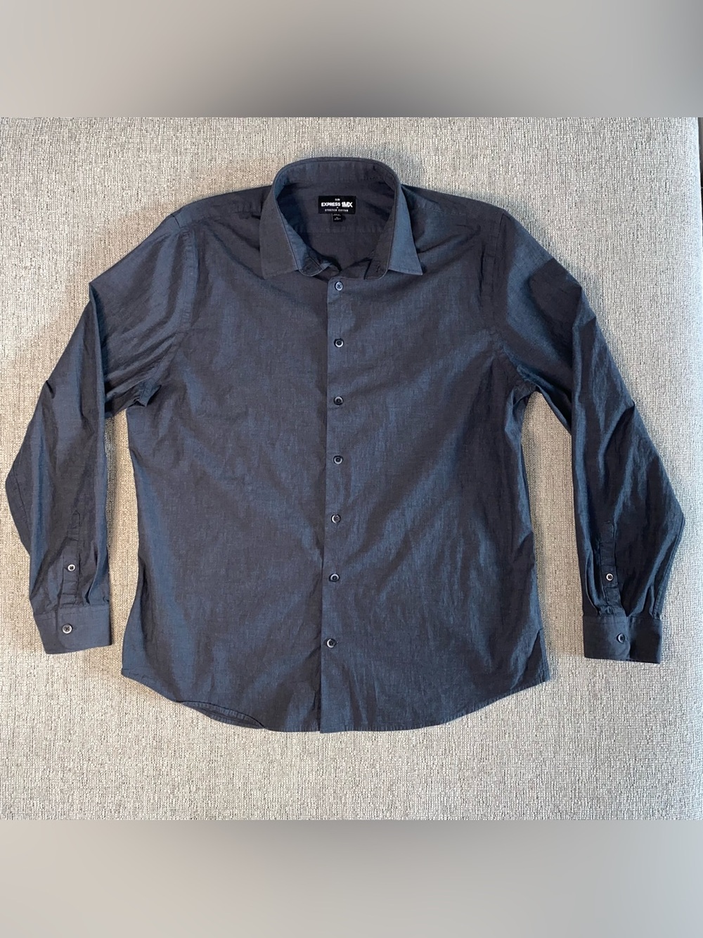 Express Men's Dark Charcoal Button-Down Dress Shirt